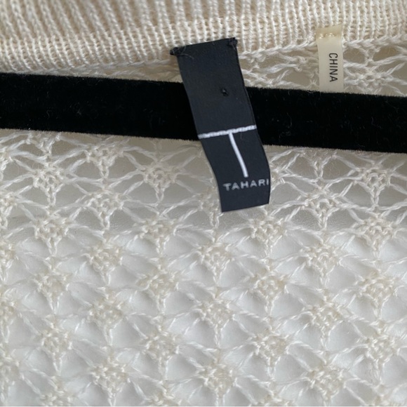 Tahari cream ruffle knit cardigan - Picture 6 of 6